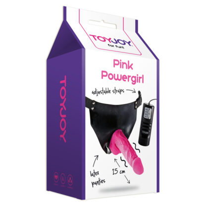 ToyJoy Pink Powergirl Strap On Vibrating Dong - Image 2