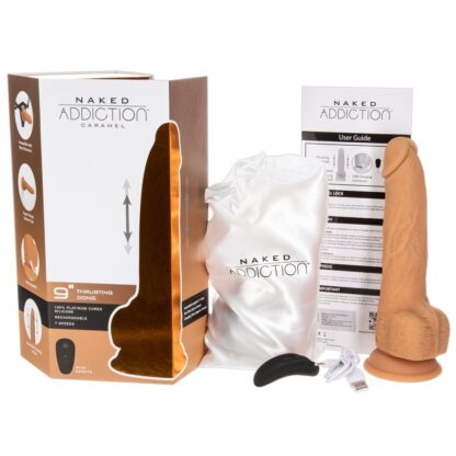 Naked Attraction 9 Inch Thrusting Dildo Caramel - Image 4