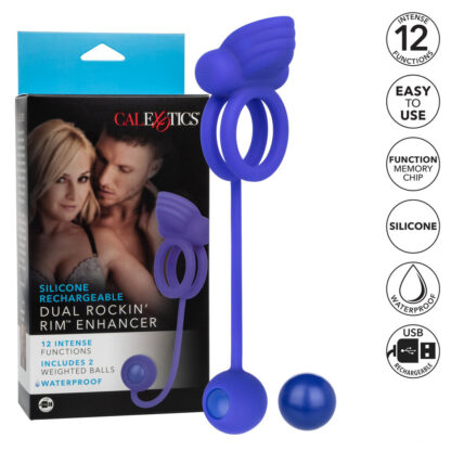 Rechargeable Dual Rockin Rim Enhancer Cock Ring - Image 4