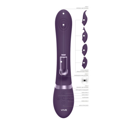 Vive Etsu Interchangeable Rabbit Vibrator Purple - Image 2