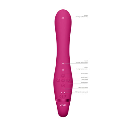 Vive Suki Triple Action Strapless Strap On Vibrator Pink - Image 2